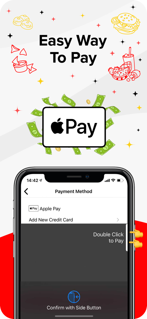 Gofadis app checkout screen featuring Apple Pay for easy food delivery payments