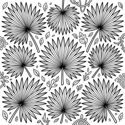 Dive into a tropical adventure with this engaging fan palm leaf coloring page designed specifically for kids aged 4-8. Featuring bold outlines and charming natural patterns, it's perfect for little hands to explore and express their creativity.