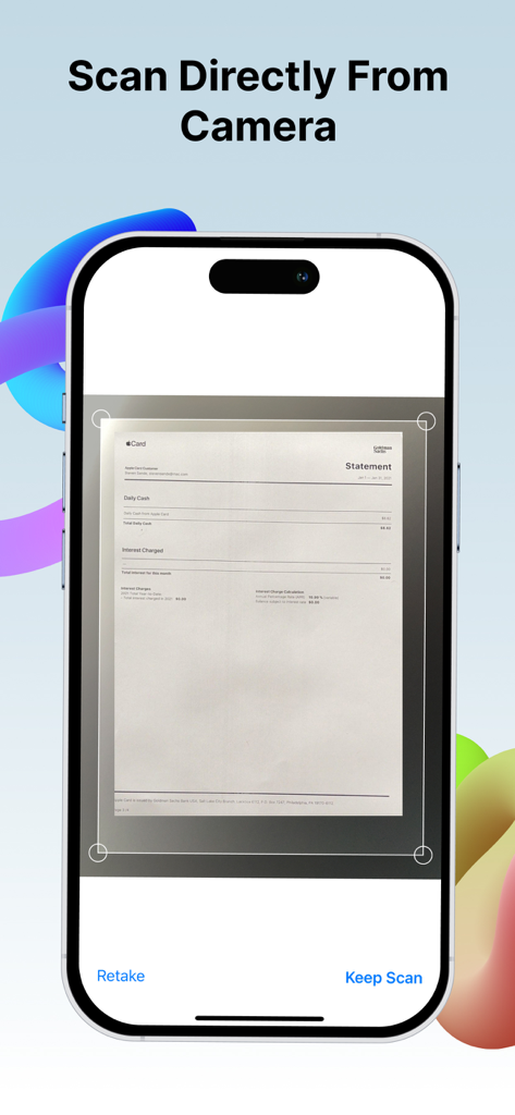 eZy Sign,Scan & Fill Documents - iPhone digitalizando um documento em papel usando o recurso de câmera do aplicativo eZy Sign