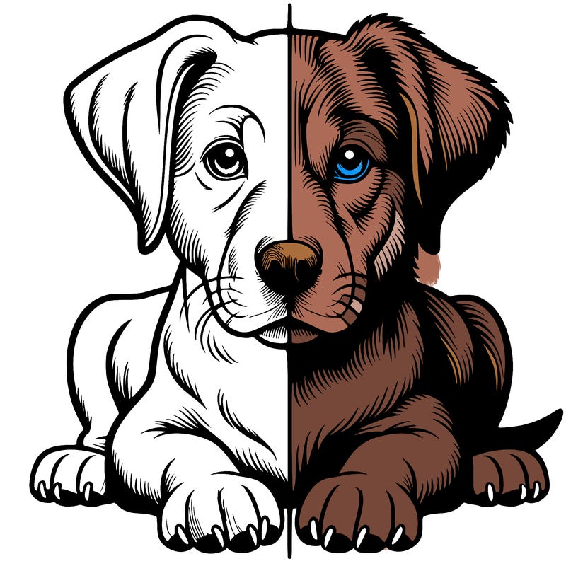 realistic dog split picture