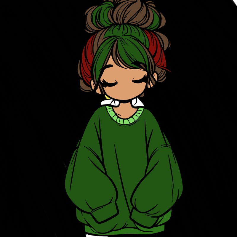 girl with baggy sweatshirt and messy bun