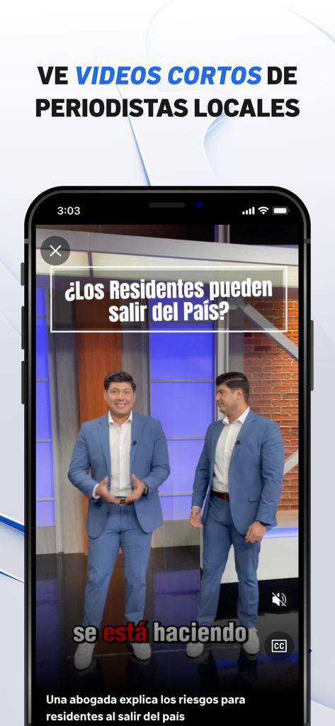Telemundo 33: Sacramento - Interfaz de noticias en video corto en la aplicación móvil Telemundo 33 Sacramento