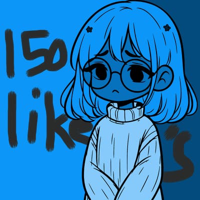 sad girl with glasses in a sweater