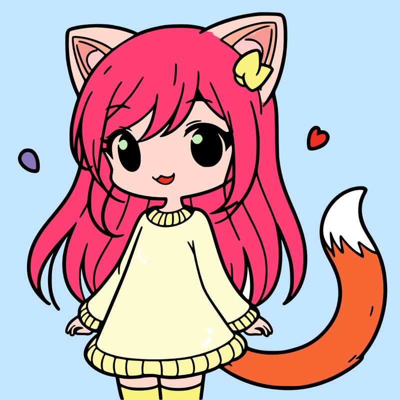 girl with cat ears and tail