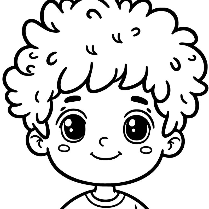 boy with short curly hair