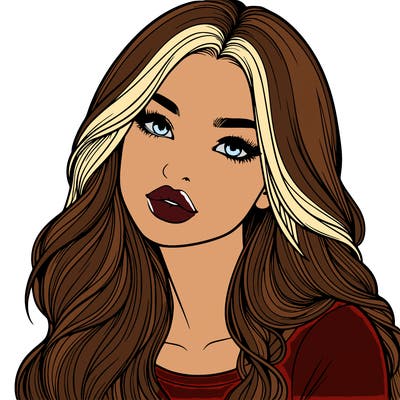 realistic girl with hair on her hair and lips