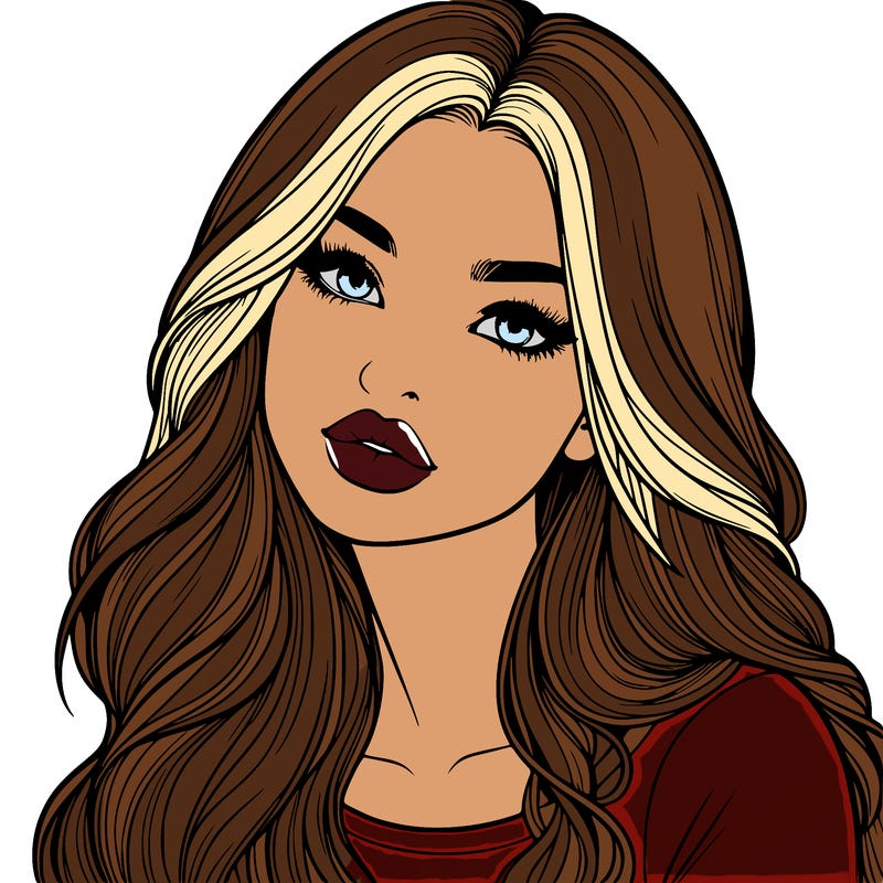 realistic girl with hair on her hair and lips