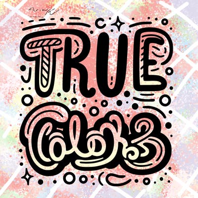 "true colors" written