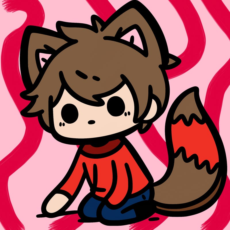 someone with fox ears and tail