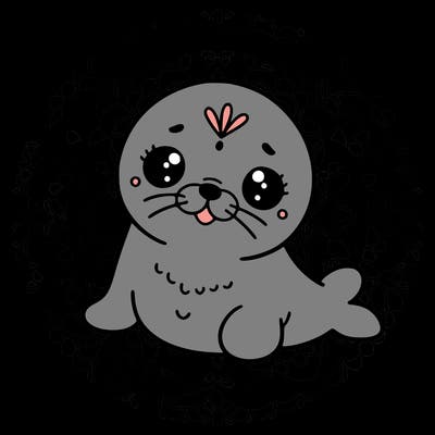 a cute baby seal mandala