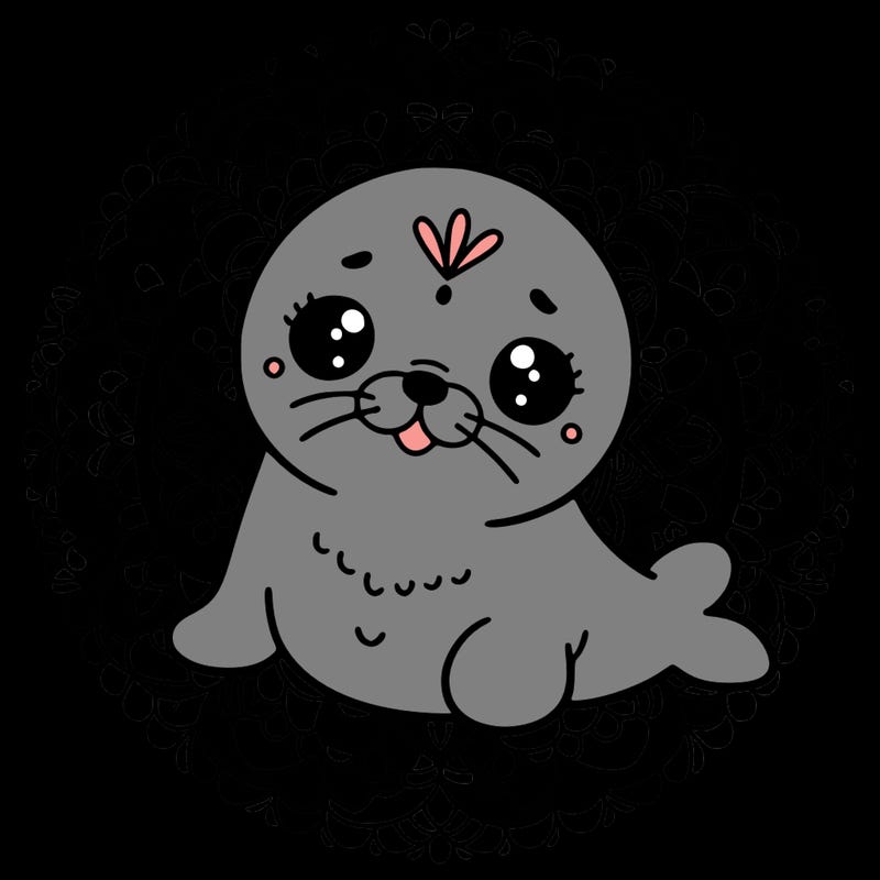 a cute baby seal mandala