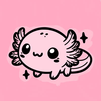 cute easy baby axolotl
