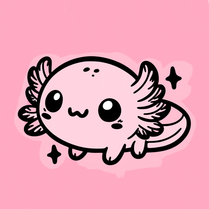 cute easy baby axolotl