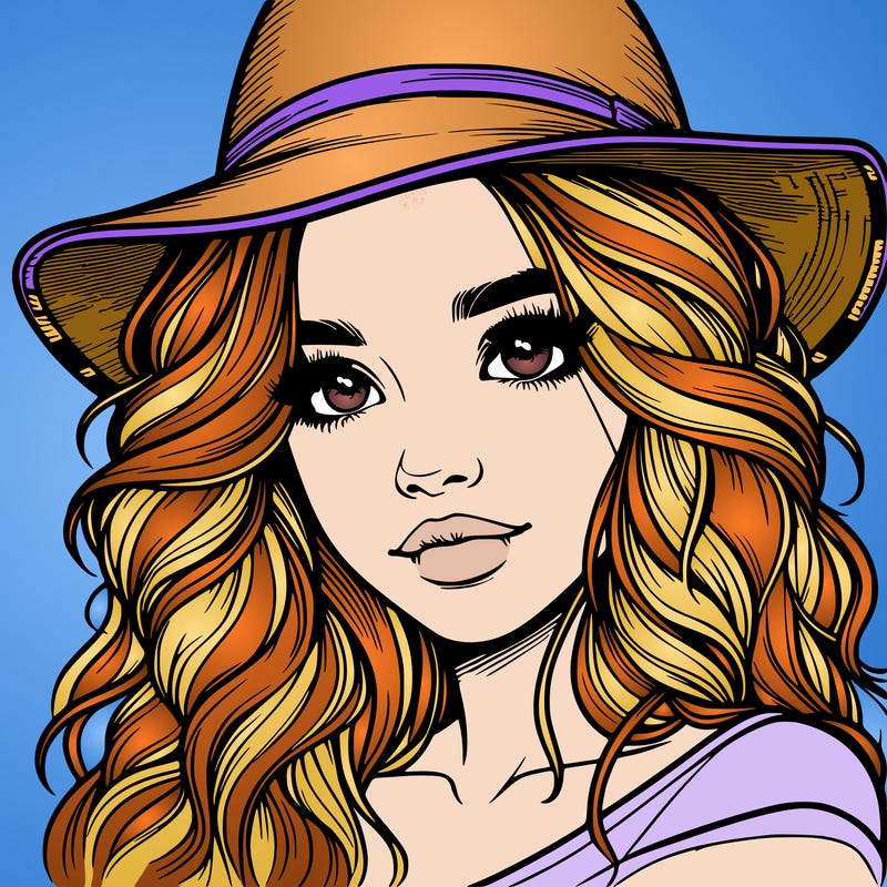 realistic girl with hat