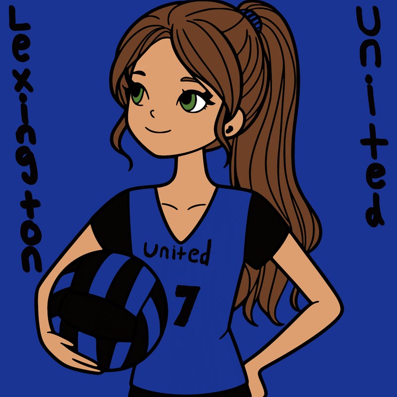 a tall girl holding a volleyball