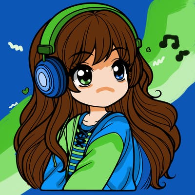 girl with headphones