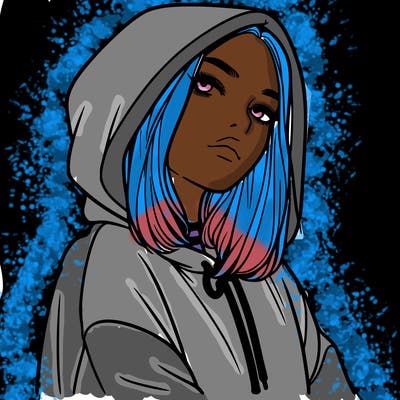 a realistic girl in a hoodie
