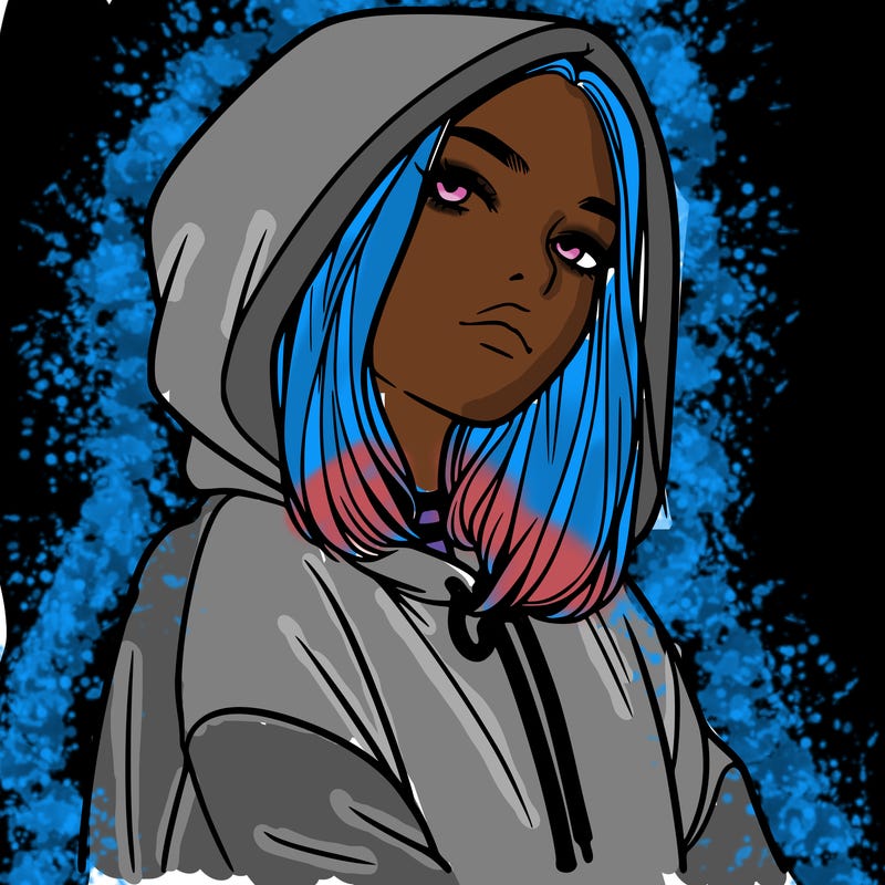 a realistic girl in a hoodie
