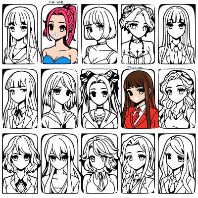 girls that look diffrent anime