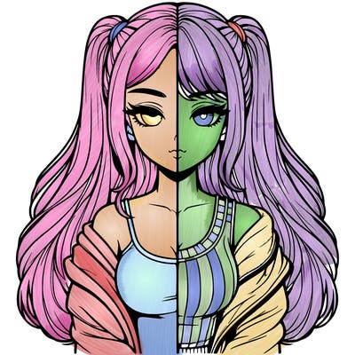 realistic girl split