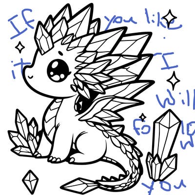 little cute crystal dragon