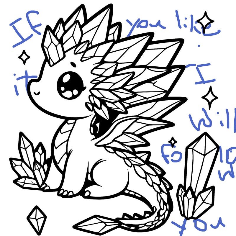 little cute crystal dragon