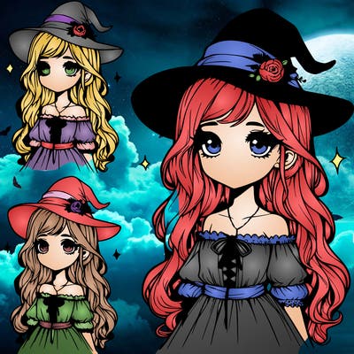 realistic girl witch