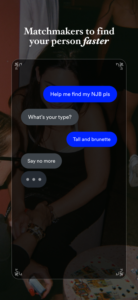 Lox Club - Jewish Dating App - Lox Club app interface showing a chat with an expert matchmaker helping a user find a match.