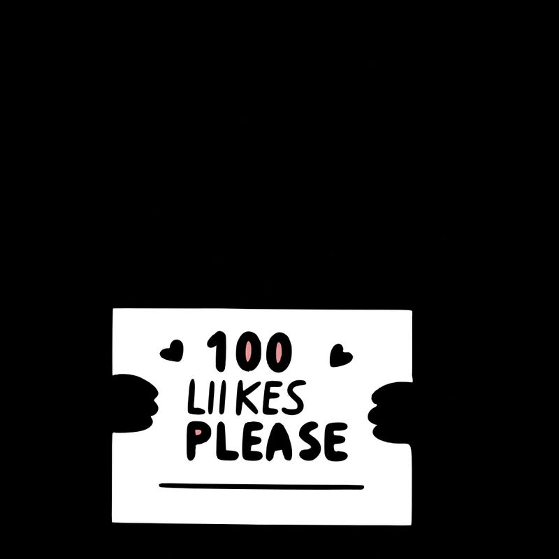 a girl holding up a sign saying 100 likes please