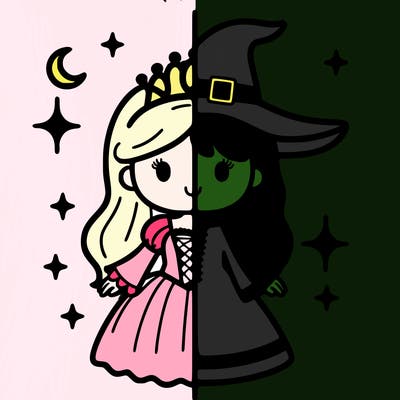 split princess and witch