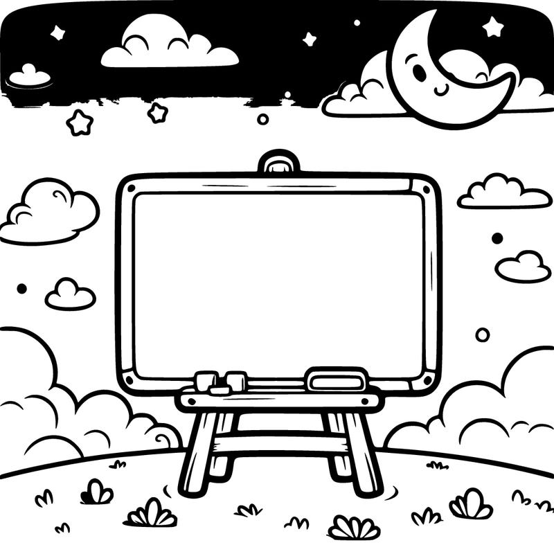 blank white board in the sky