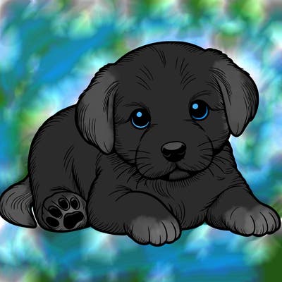 a cute realistic puppy