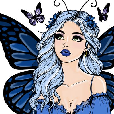 butterfly fairy realistic girl