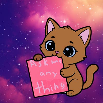 a small cat with a blank sheet of paper in its hand. the cat is sooooooo cute!