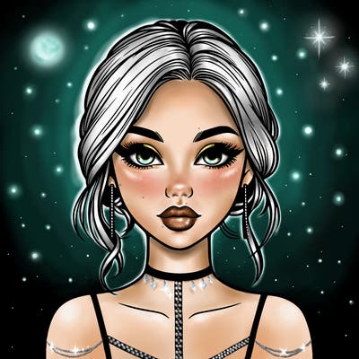 realistic girl with makeup on