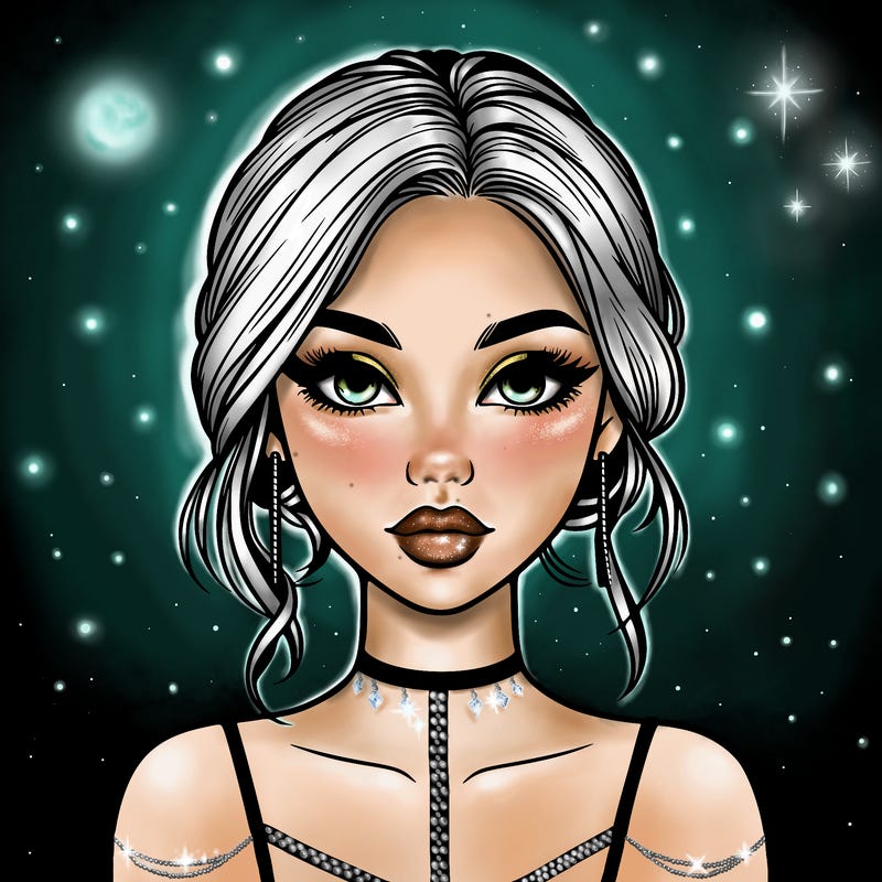 realistic girl with makeup on