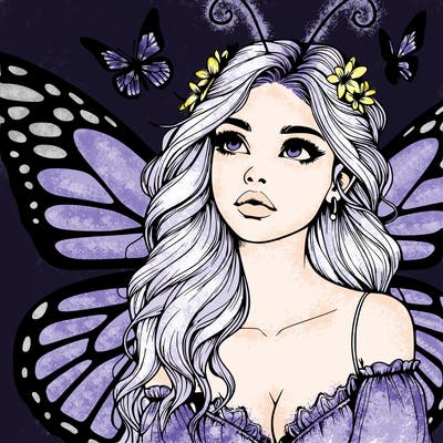 butterfly fairy realistic girl