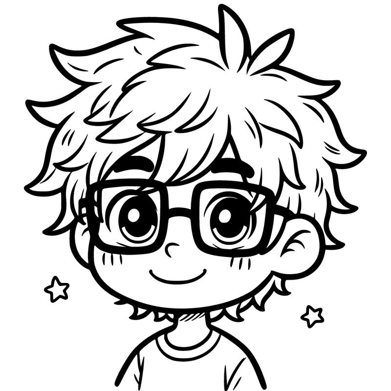 boy with glasses messy hair