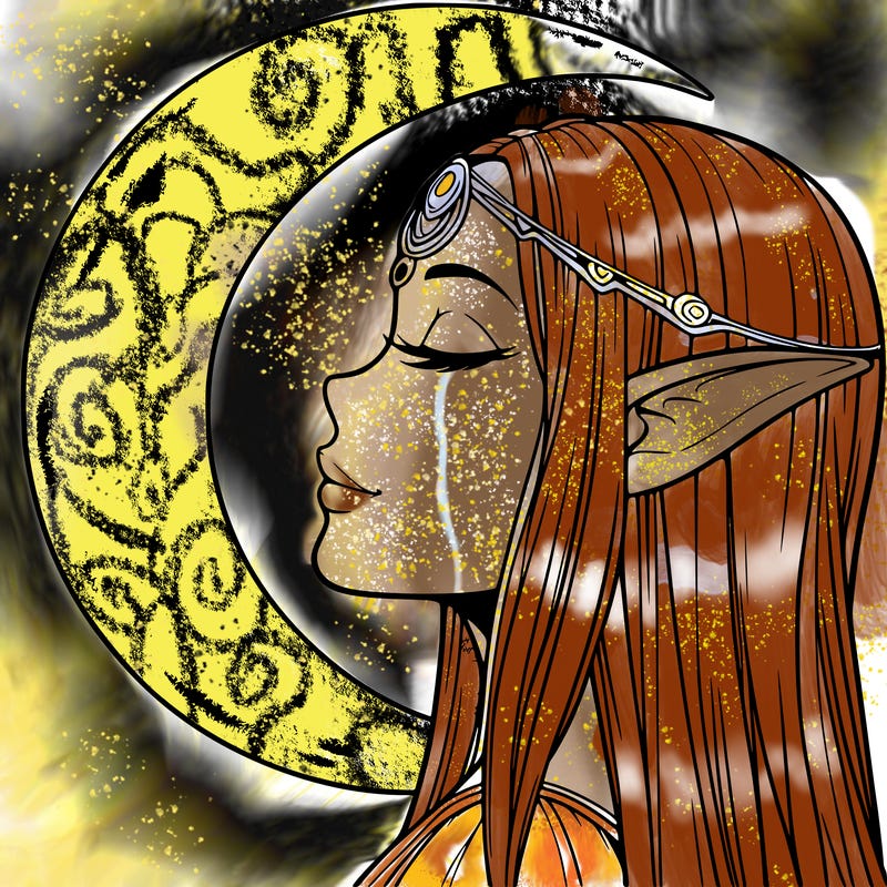 a realistic moon elf