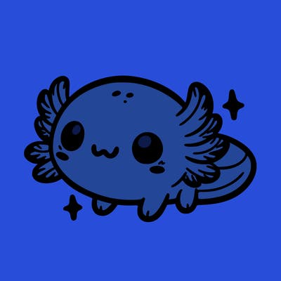 cute easy baby axolotl