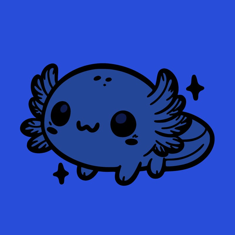 cute easy baby axolotl
