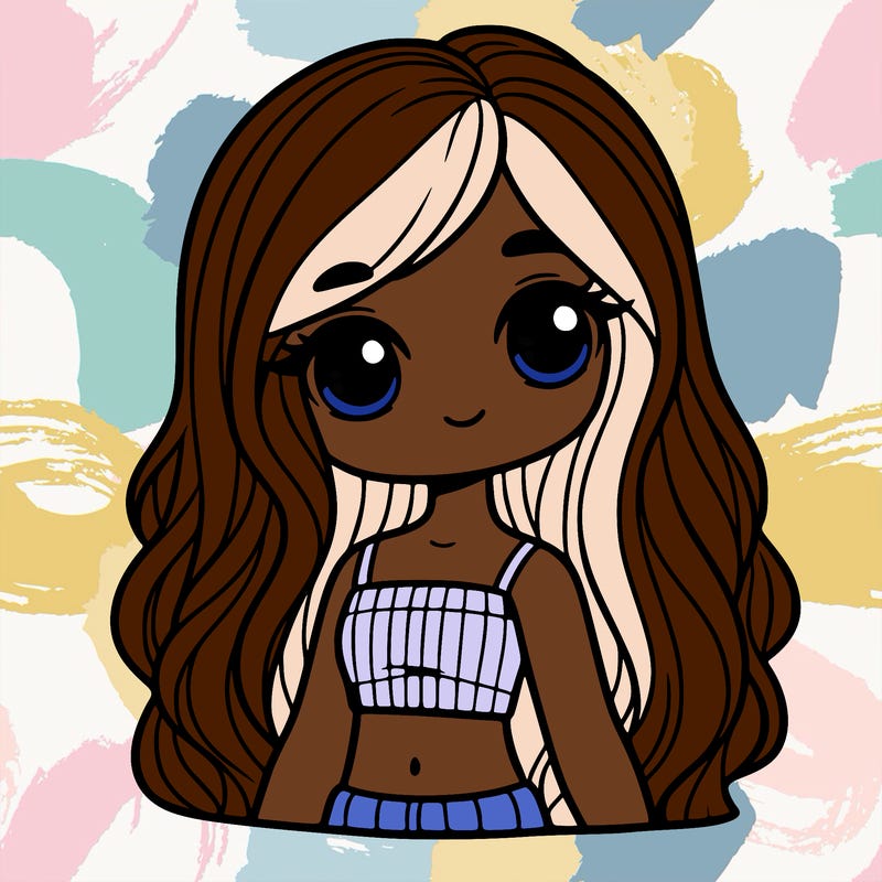 little girl with crop top and long hair