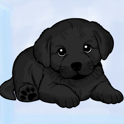 a cute realistic puppy