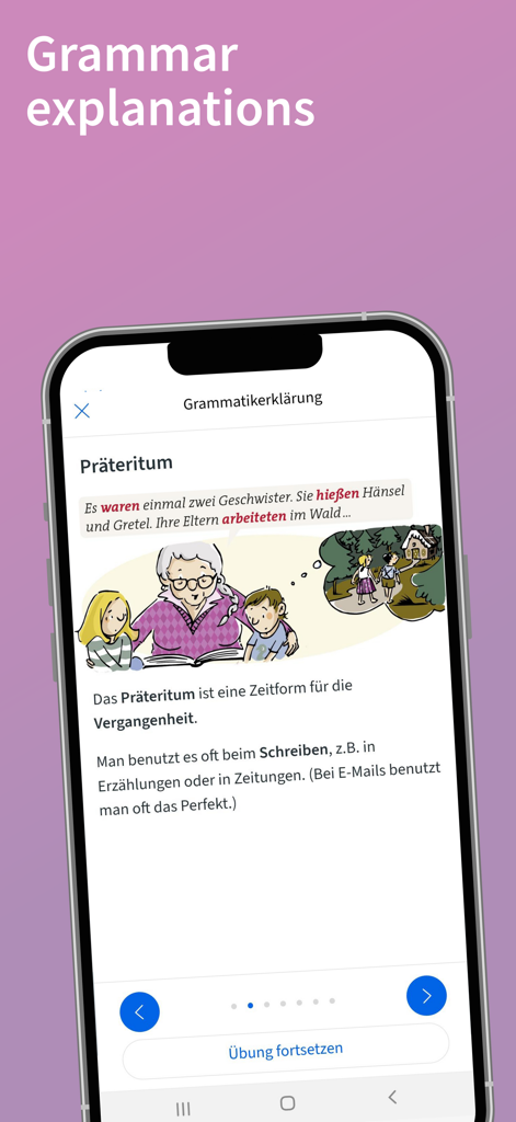 Grammatik aktiv A1-B1 Deutsch - German grammar lesson explaining the Prateritum tense with illustrations