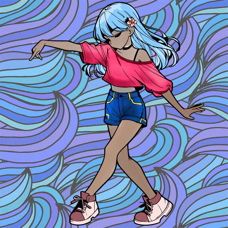 realistic girl danceing