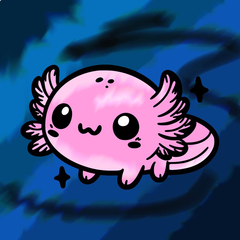 cute easy baby axolotl