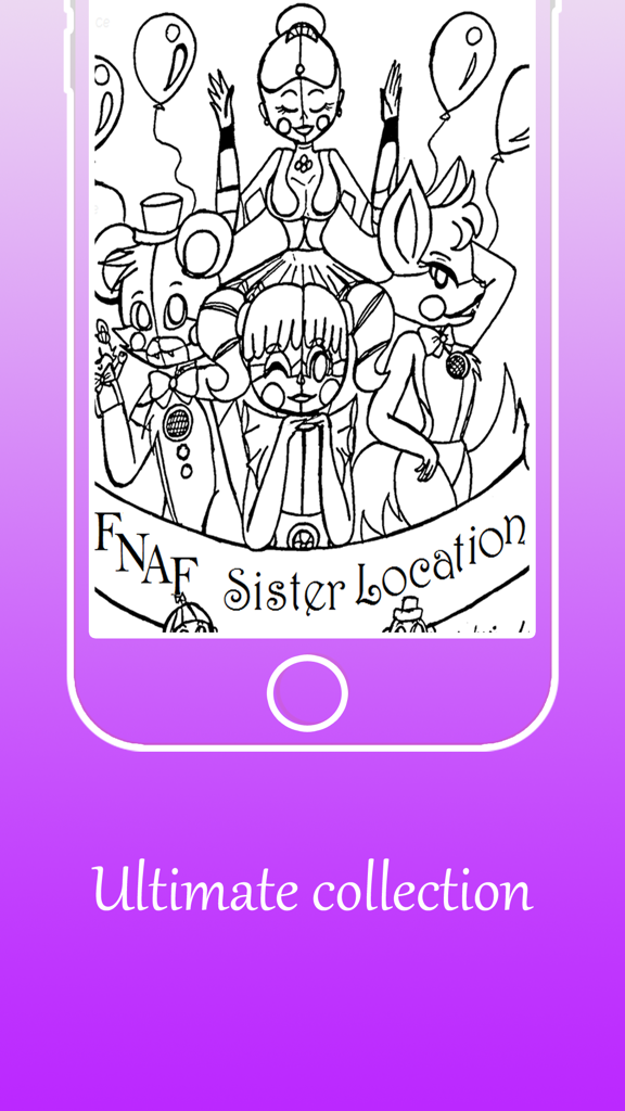 FNAF Sister Location coloring page featuring characters like Circus Baby and Ballora