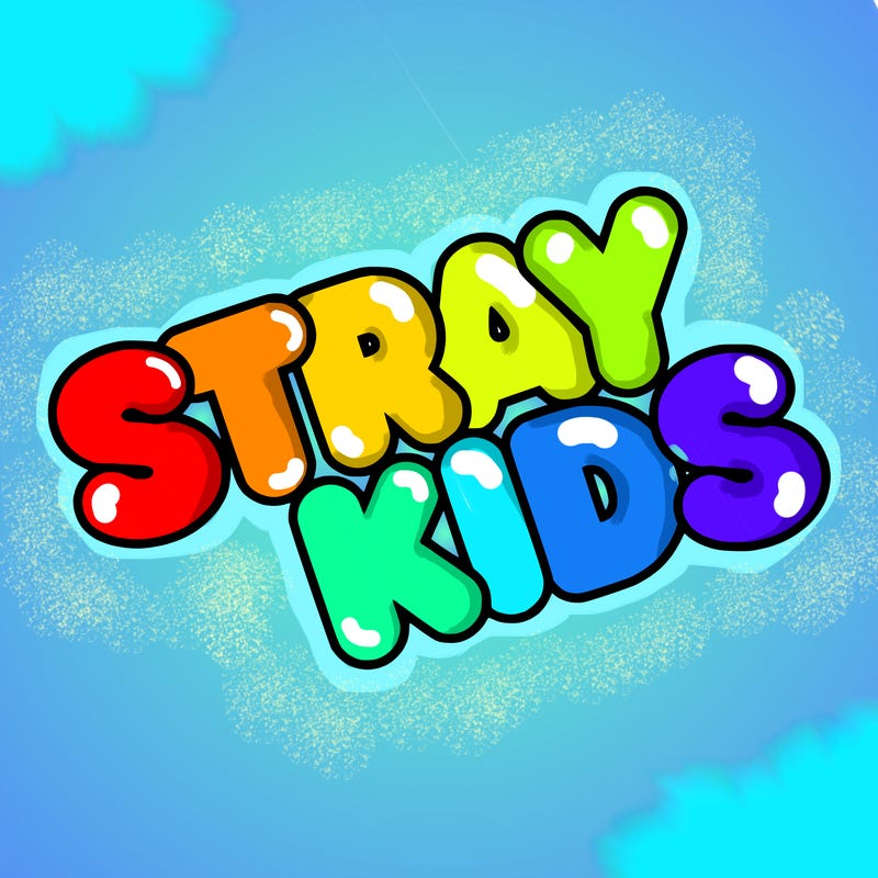 bubble letters saying stray kids