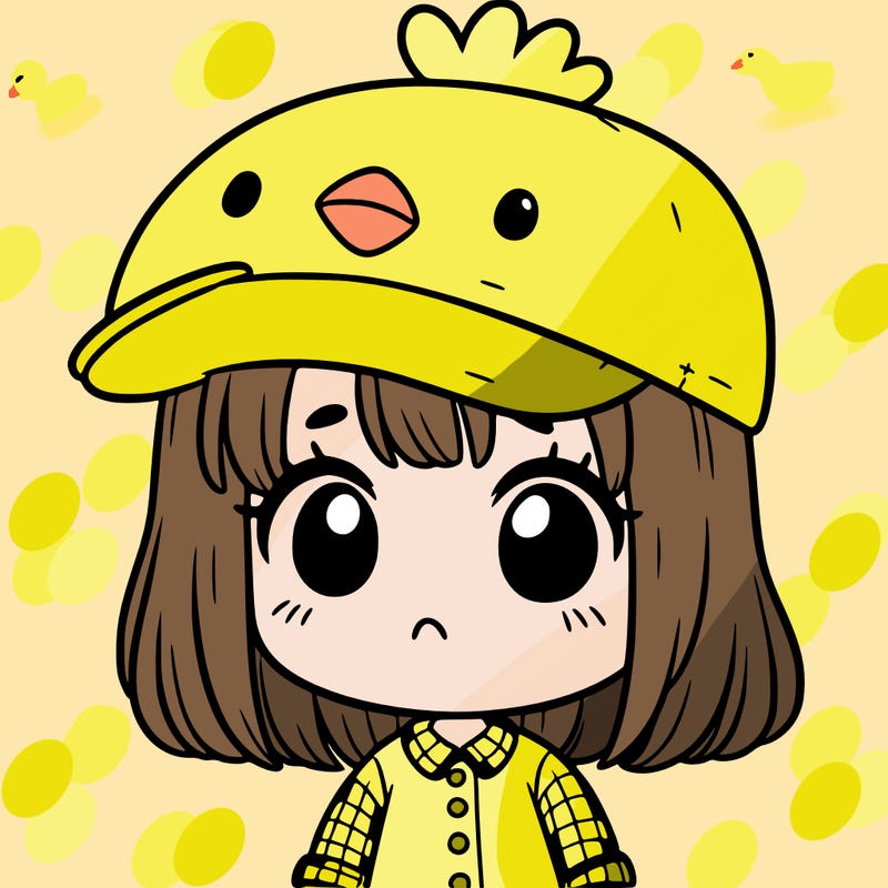 cute girl with chicken hat