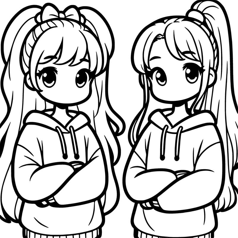 two girls in sweatshirts